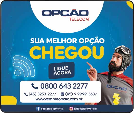 Cartão de OPÇÃO TELECOM INTERNET FIBRA ÓPTICA / TELEFONIA FIXA E IPTV