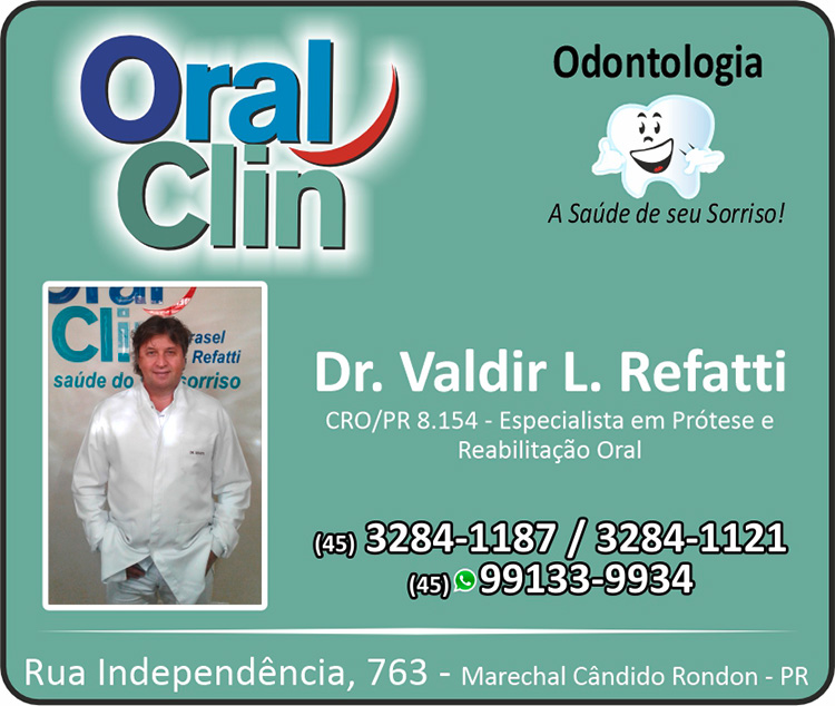 Cartão de VALDIR L. REFATTI / ORAL CLIN ODONTOLOGIA / CLÍNICA ODONTOLÓGICA