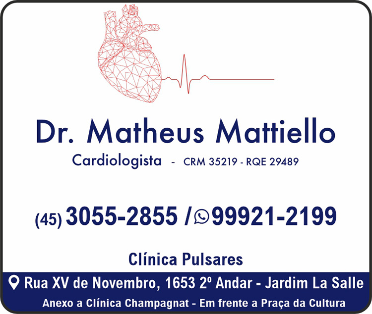 Cartão de MATHEUS MATTIELLO CARDIOLOGISTA / PULSARES CLÍNICA DE CARDIOLOGIA