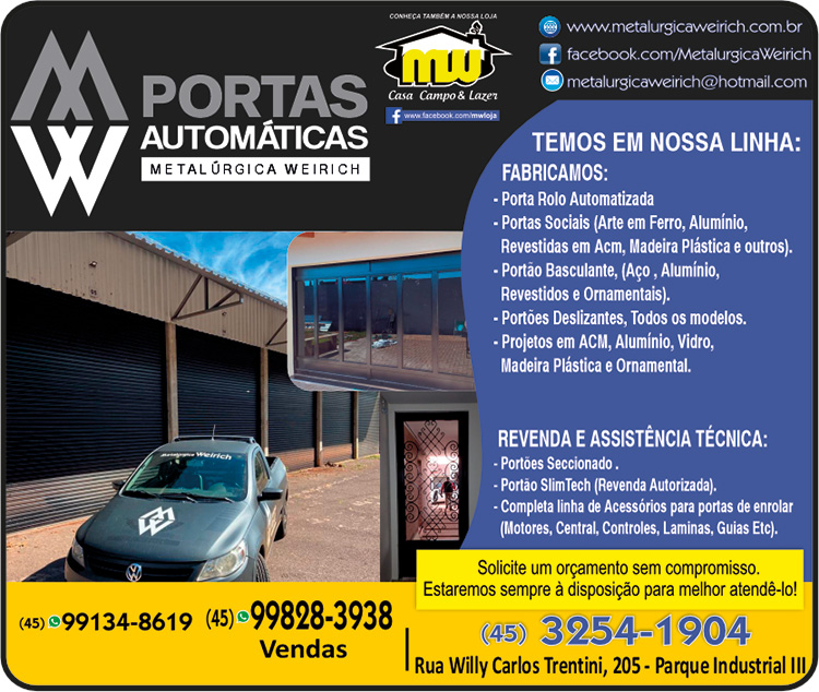 Cartão de WEIRICH METALÚRGICA / MW PORTAS AUTOMÁTICAS